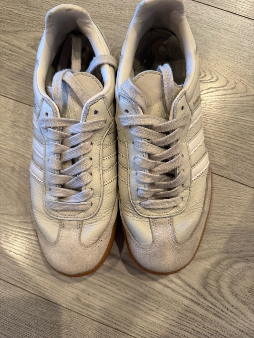 adidas Beige Sambas Leather Sneakers